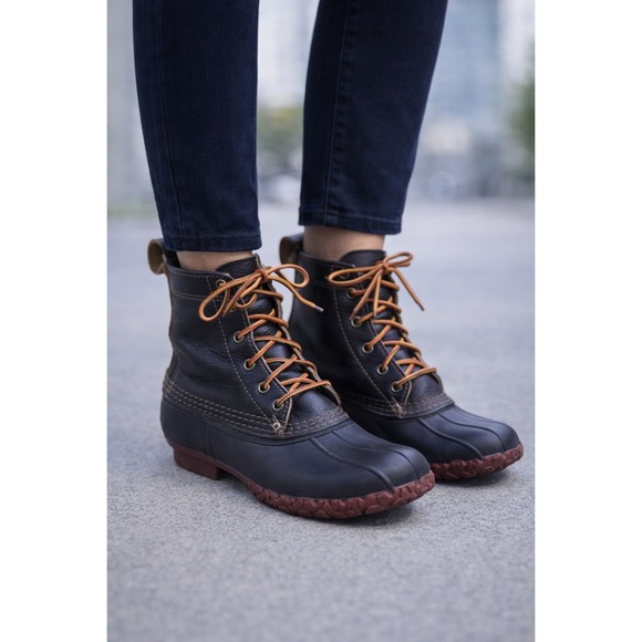 L.L. Bean Shoes - L.L.Bean Bison Leather 8" Lace Up Boots Women's size 8